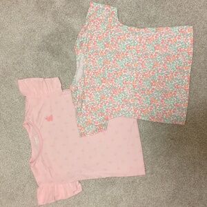 Carter's Pink Floral Bunny Short Sleeve Shirts